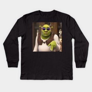 Funny Shrek Meme Kids Long Sleeve T-Shirt